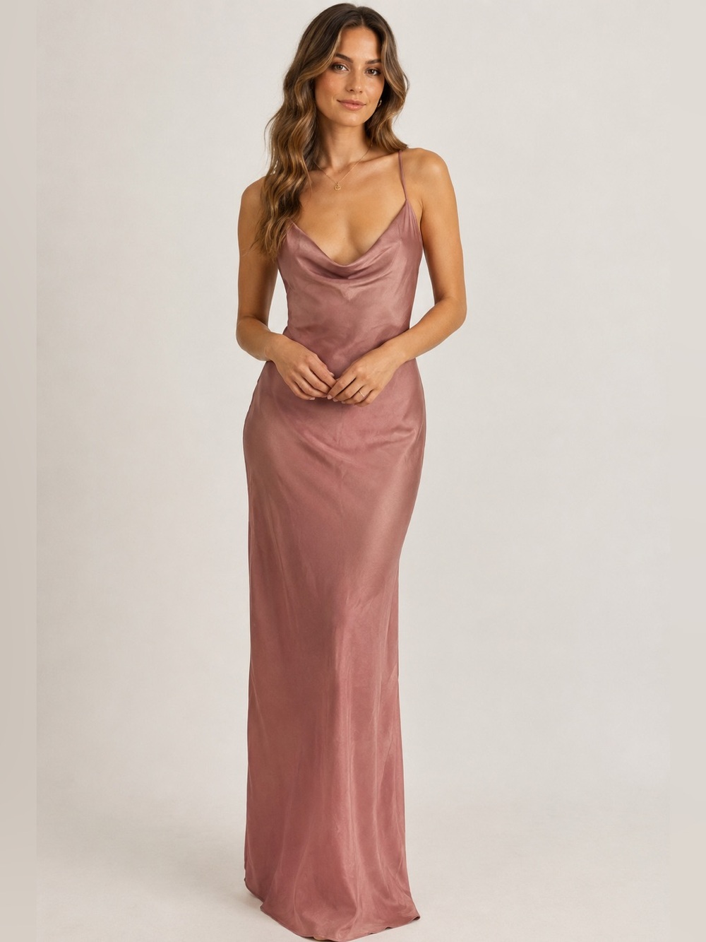 TOP SHOP Rose Gold Slip‎ Dress Maxi
